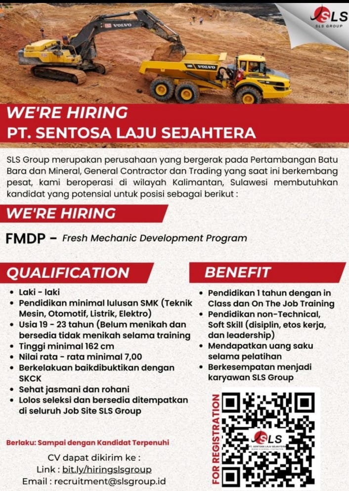 Lowongan Kerja Januari 2024 di PT. Sentosa Laju Sejahtera (SLS)