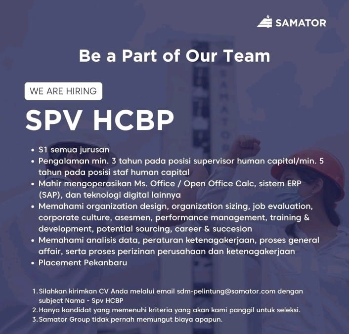 Lowongan Kerja Februari 2024 di Samator