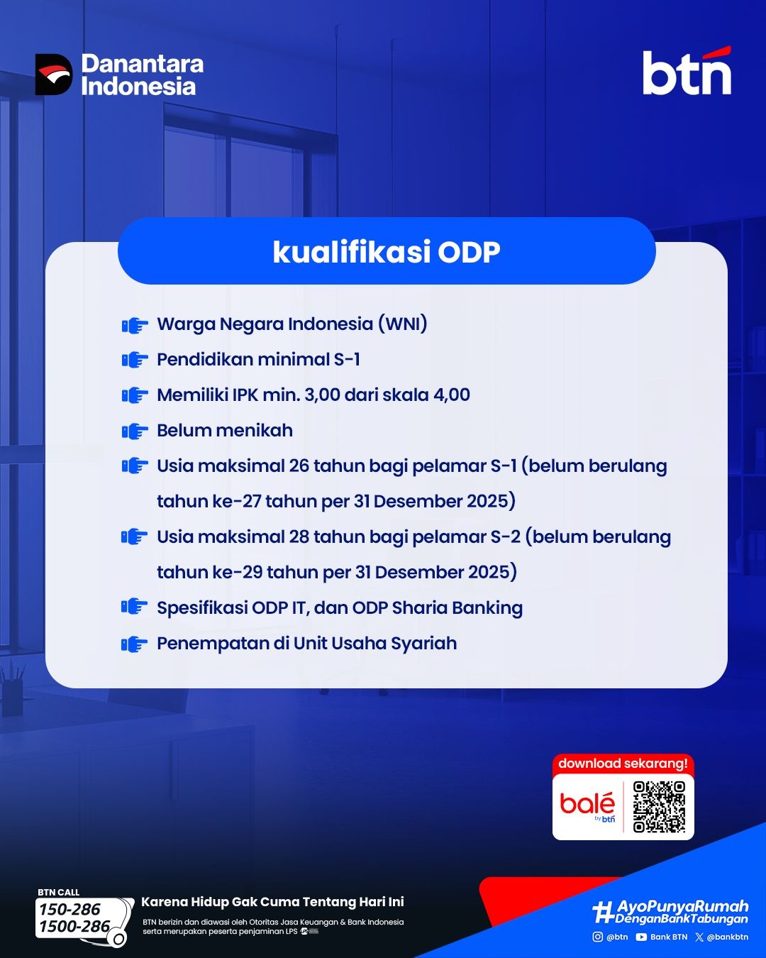 Lowongan Kerja BUMN di PT Bank Tabungan Negara Juni 2025