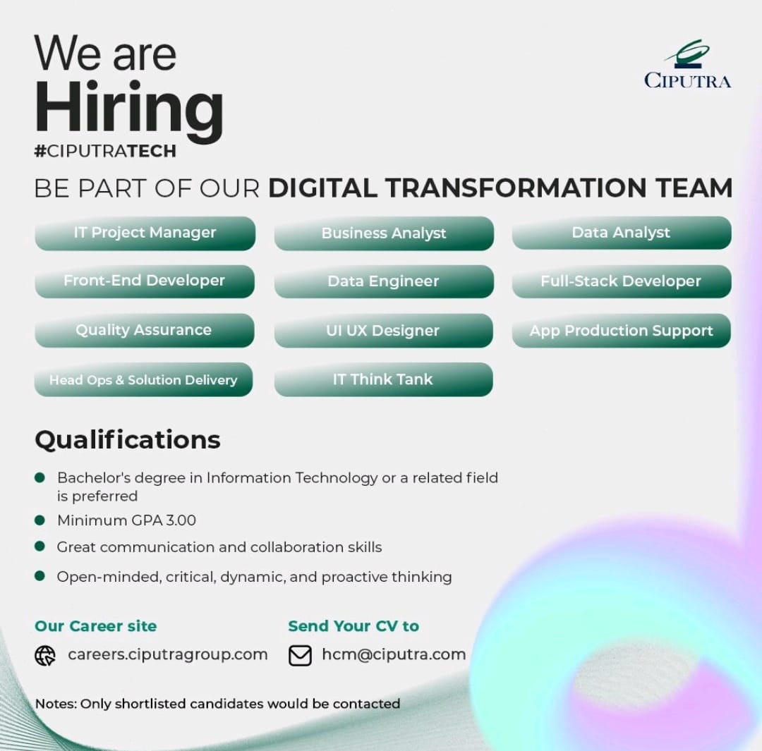 Lowongan Kerja Terbaru di PT Ciputra Group Juni 2025